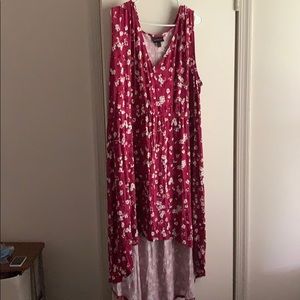 Lane Bryant highlow dark pink dress